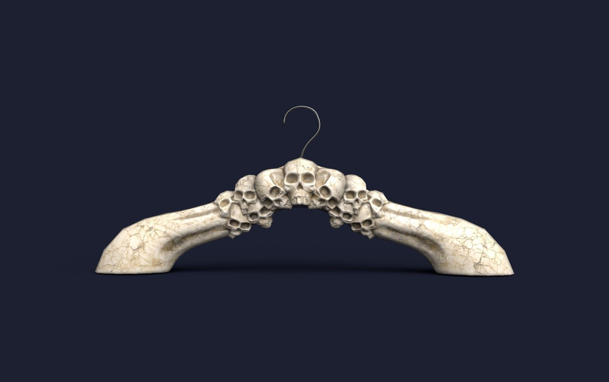 Skull themed t shirt and clothes hanger - Low Poly Low-poly 3D model_2