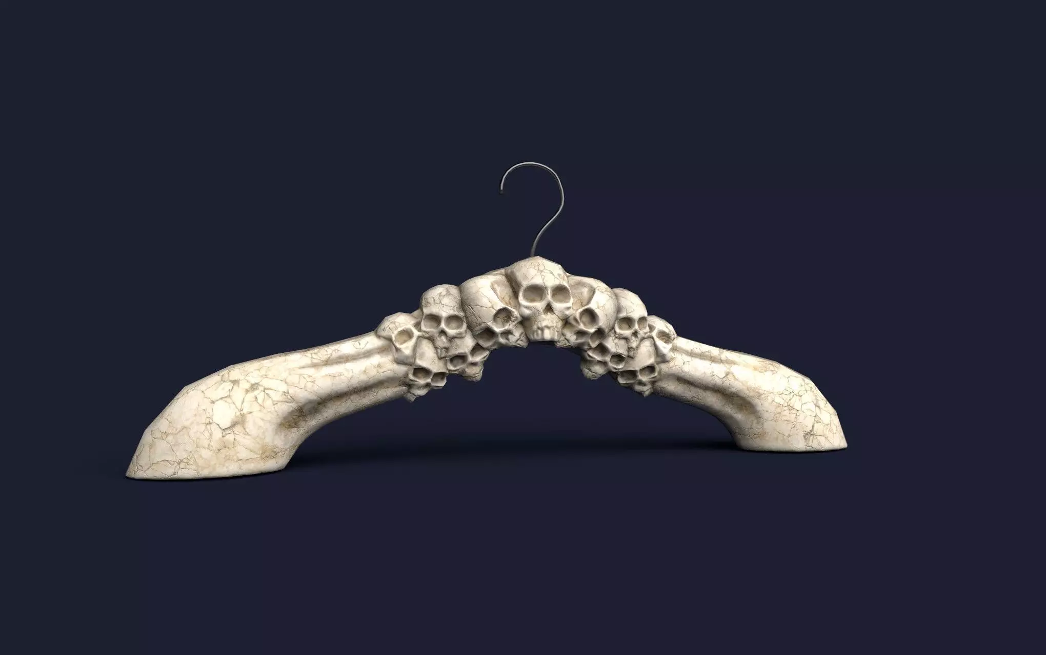 Skull themed t shirt and clothes hanger - Low Poly Low-poly 3D model_0