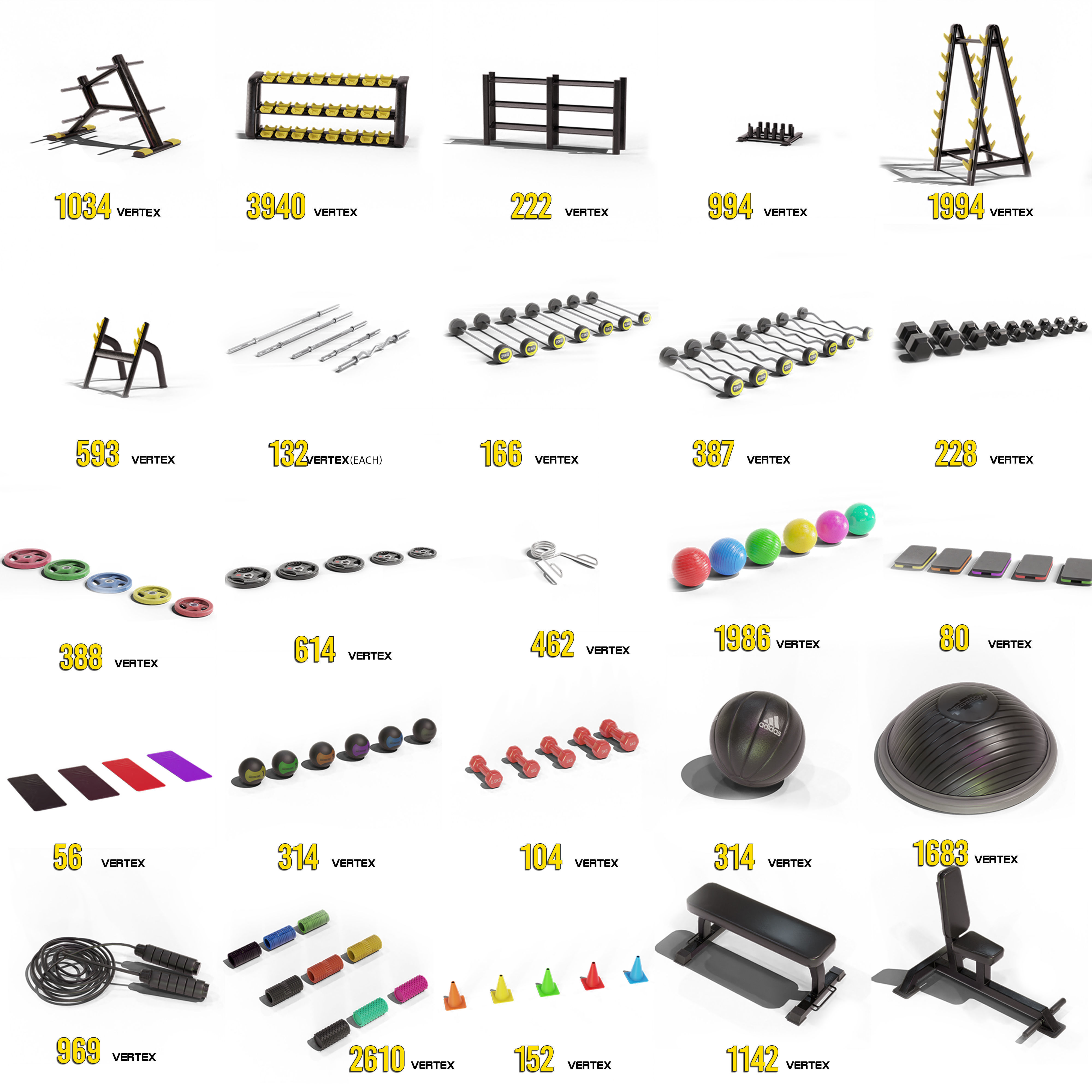 GYM - AAA Low-poly 3D model_3