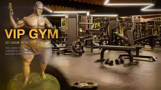 GYM - AAA Low-poly 3D model