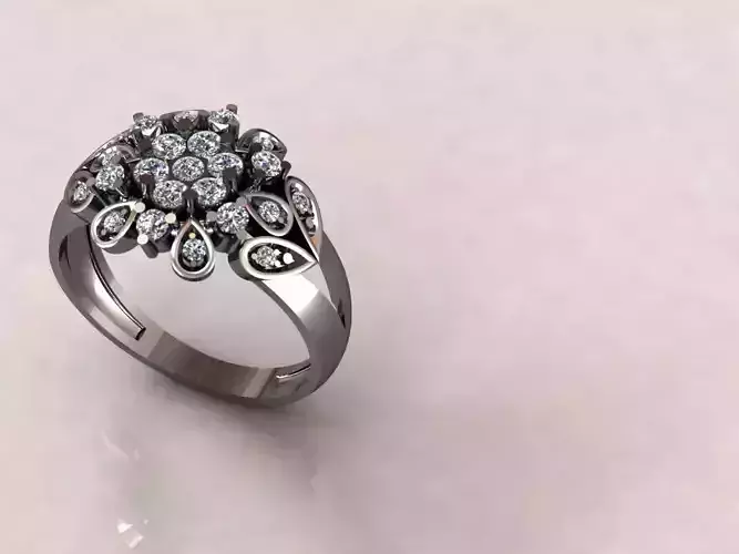 Ring 3 petal 3D print model