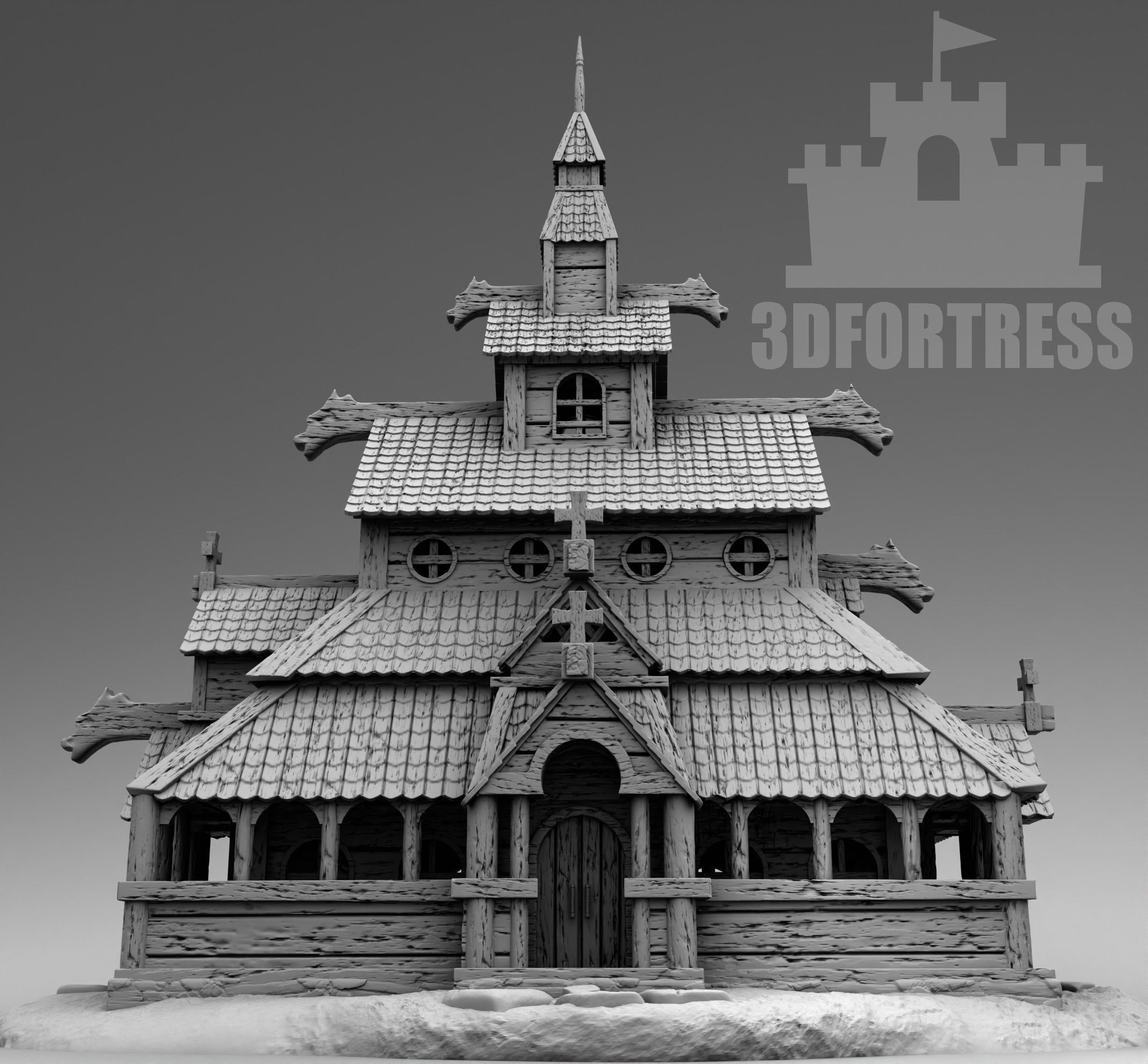 The Sacred Viking Church 3D print model_5