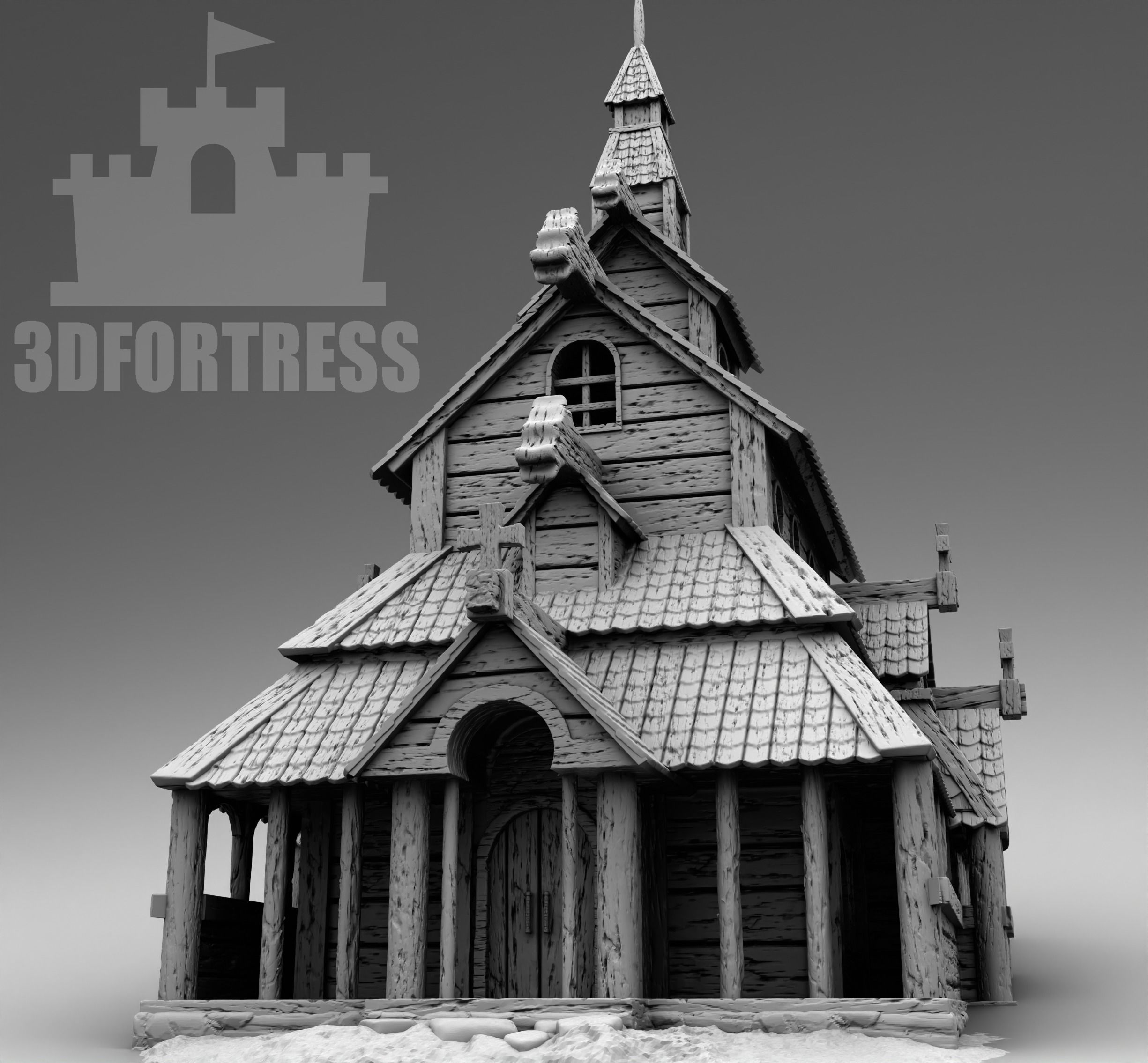 The Sacred Viking Church 3D print model_6