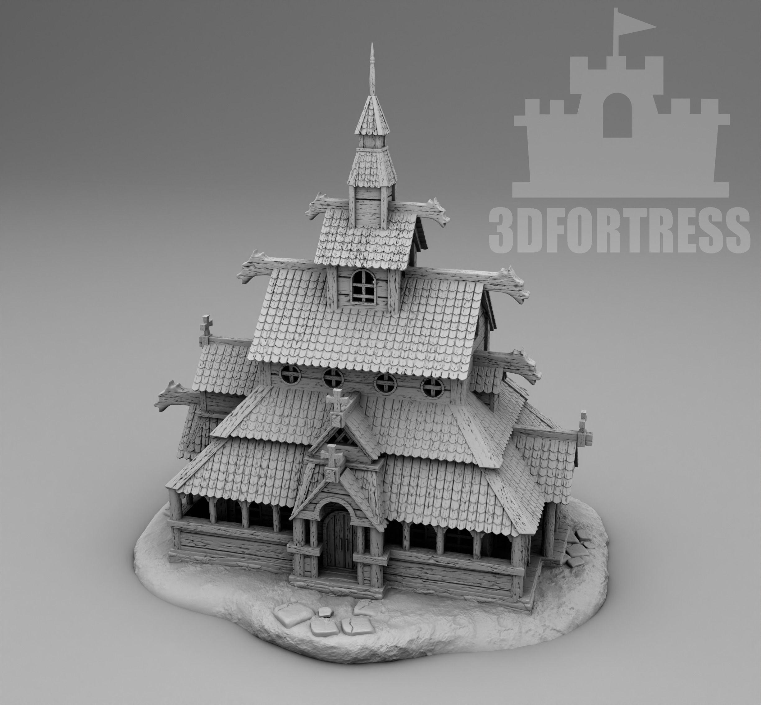 The Sacred Viking Church 3D print model_1