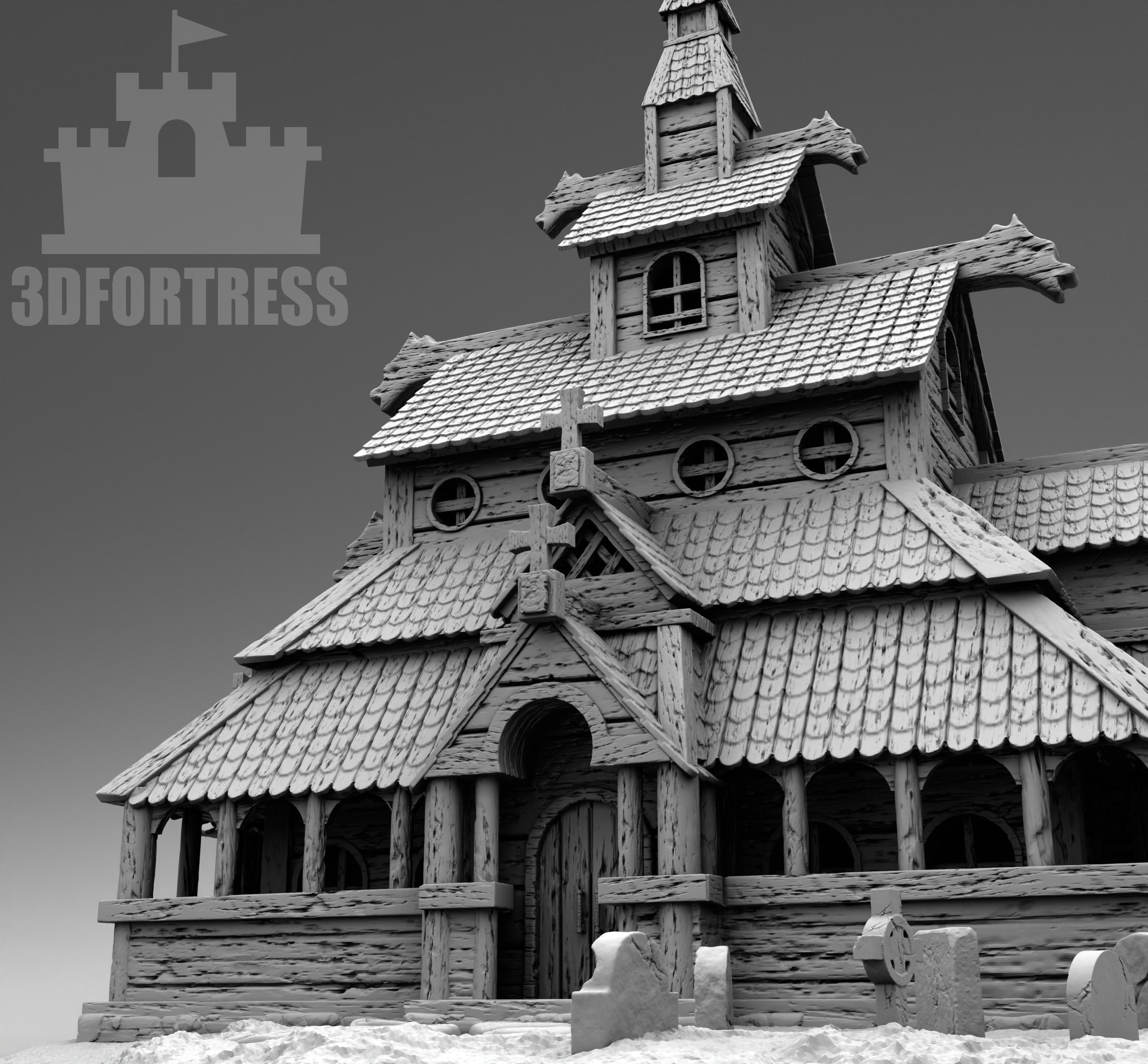 The Sacred Viking Church 3D print model_4