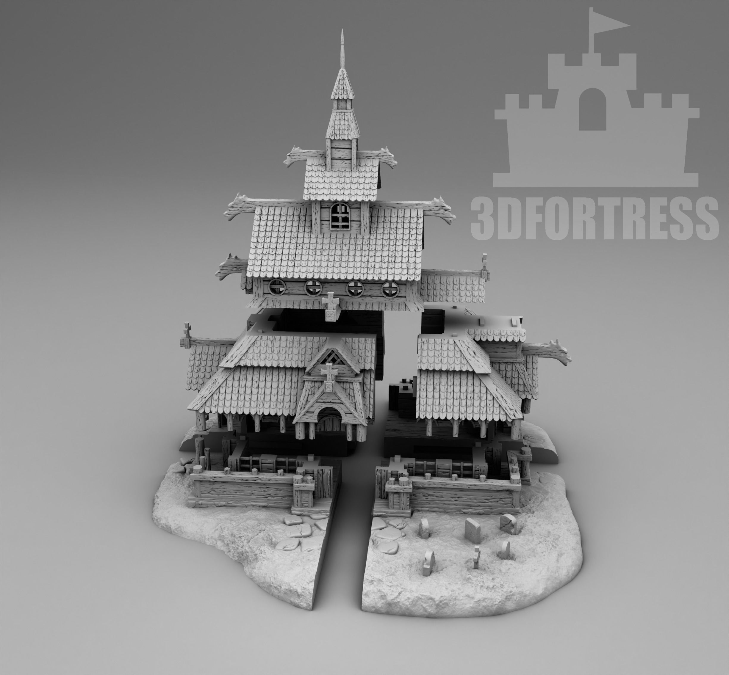 The Sacred Viking Church 3D print model_3