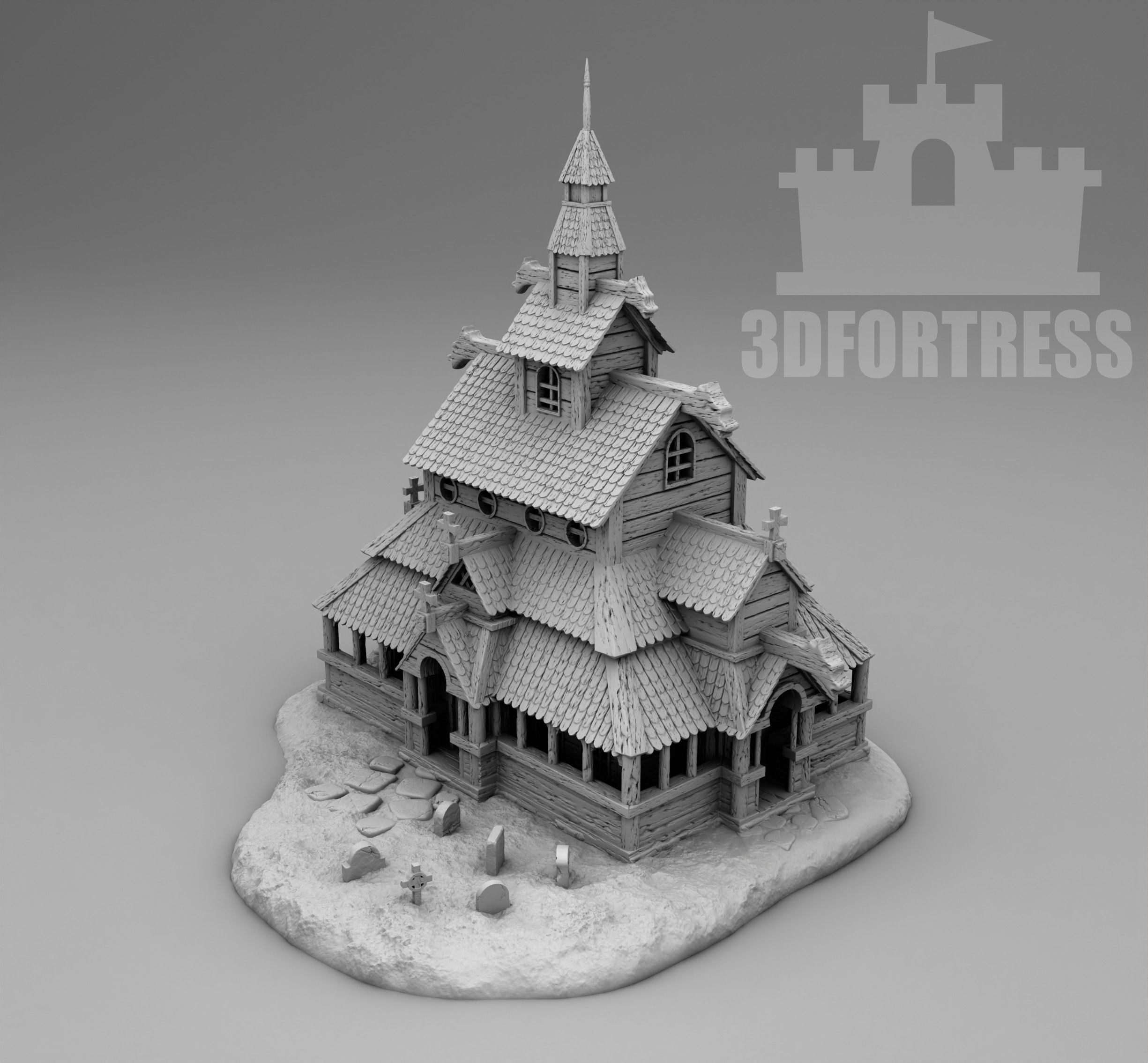 The Sacred Viking Church 3D print model_2