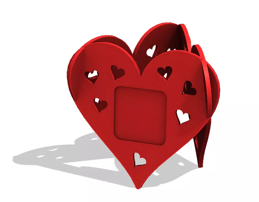 Heart photo frame 3D print model_0