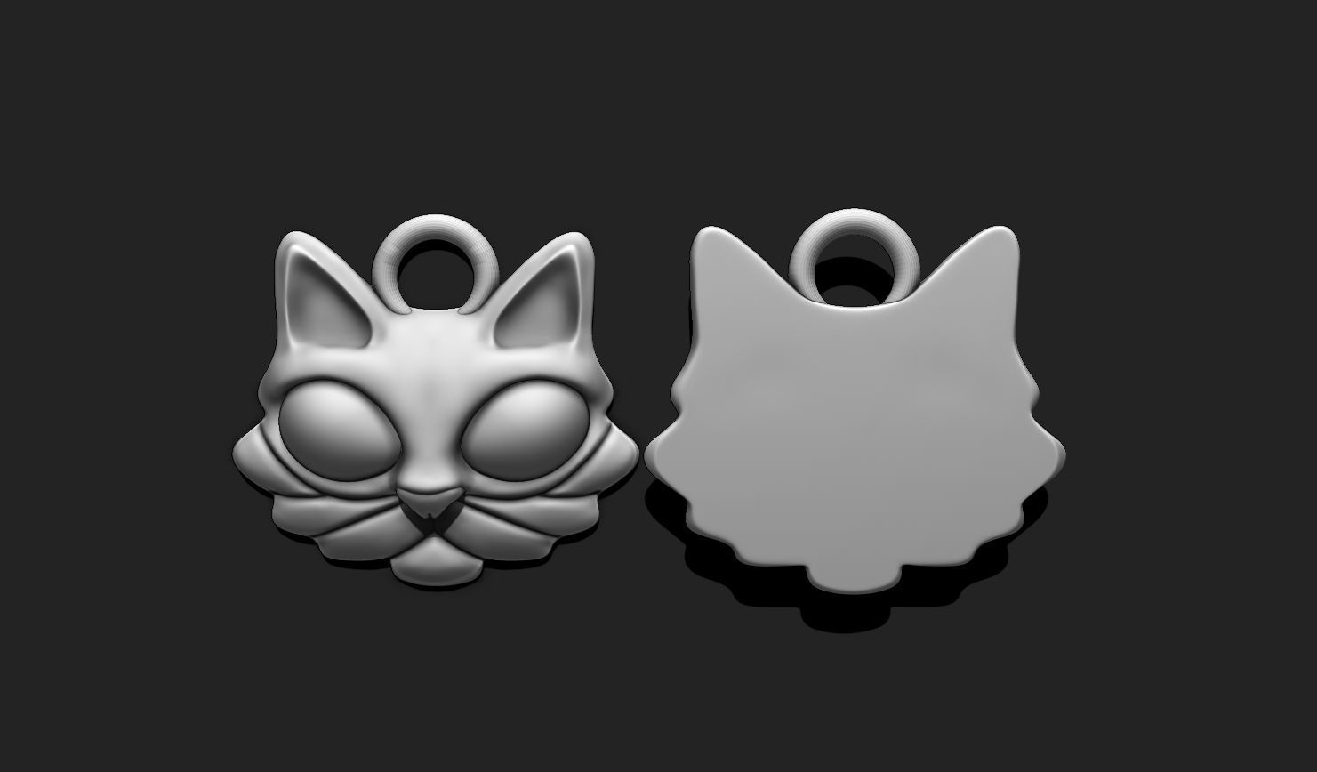 Cat Pendant - 3D STL File for 3D Printing 3D print model_8