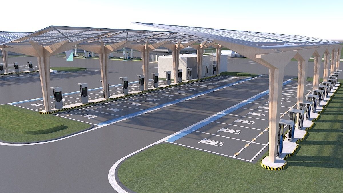 EV Charging Station 1 3D model_9