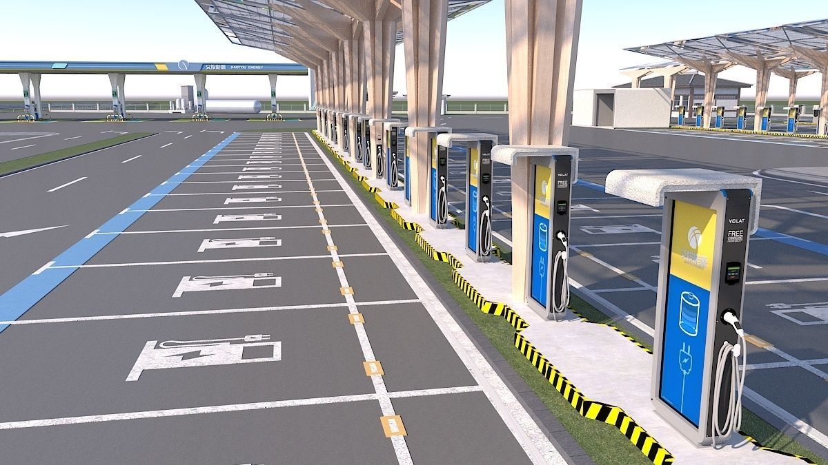 EV Charging Station 1 3D model_10