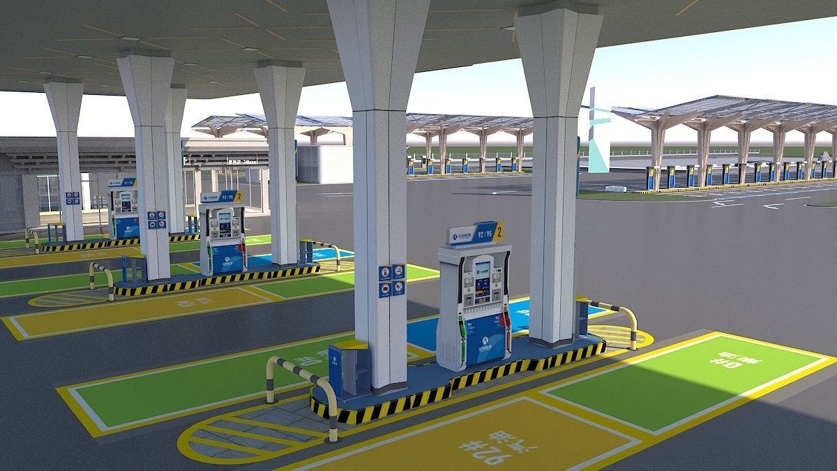 EV Charging Station 1 3D model_7