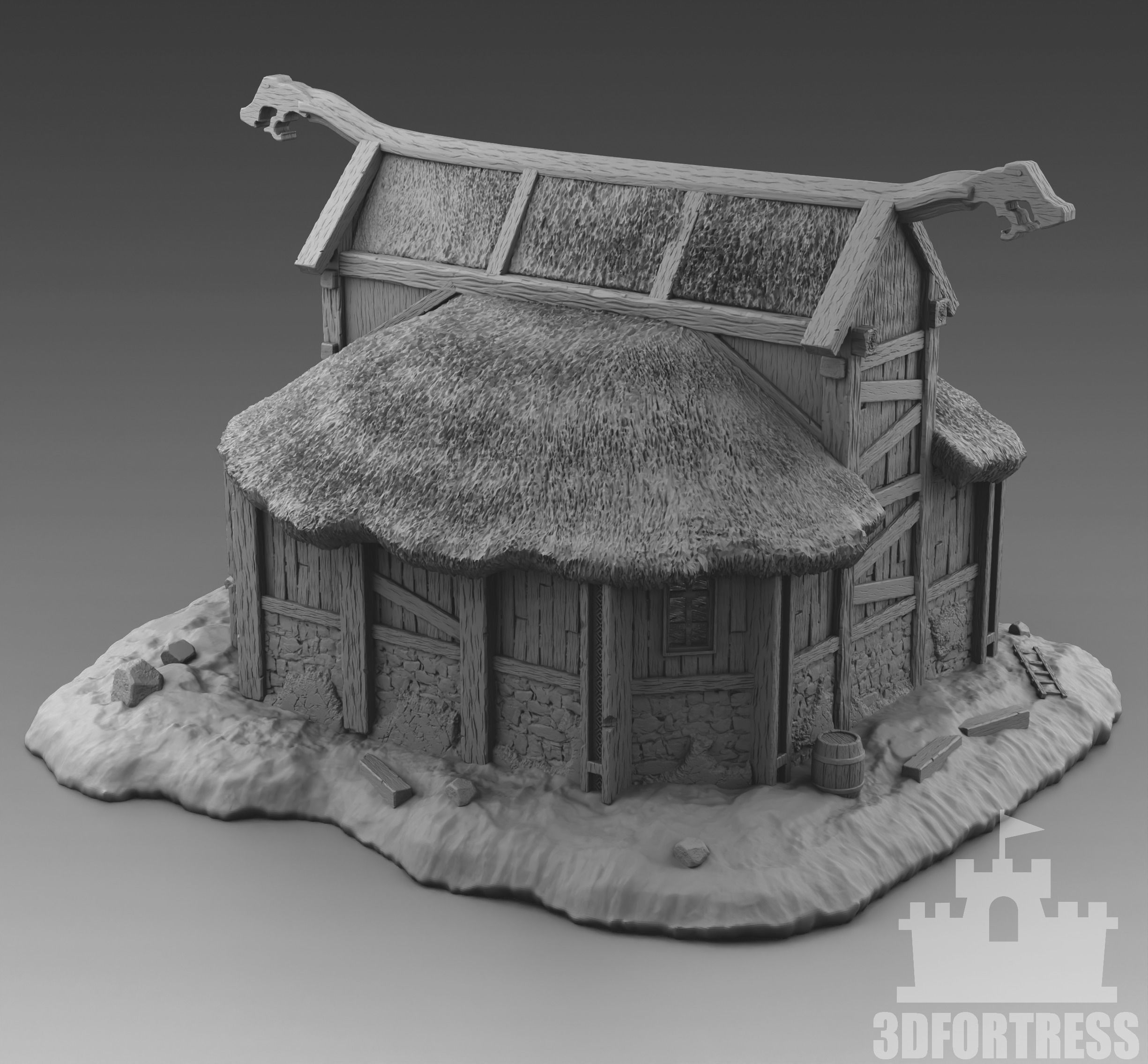 Small Viking House 3D print model_2