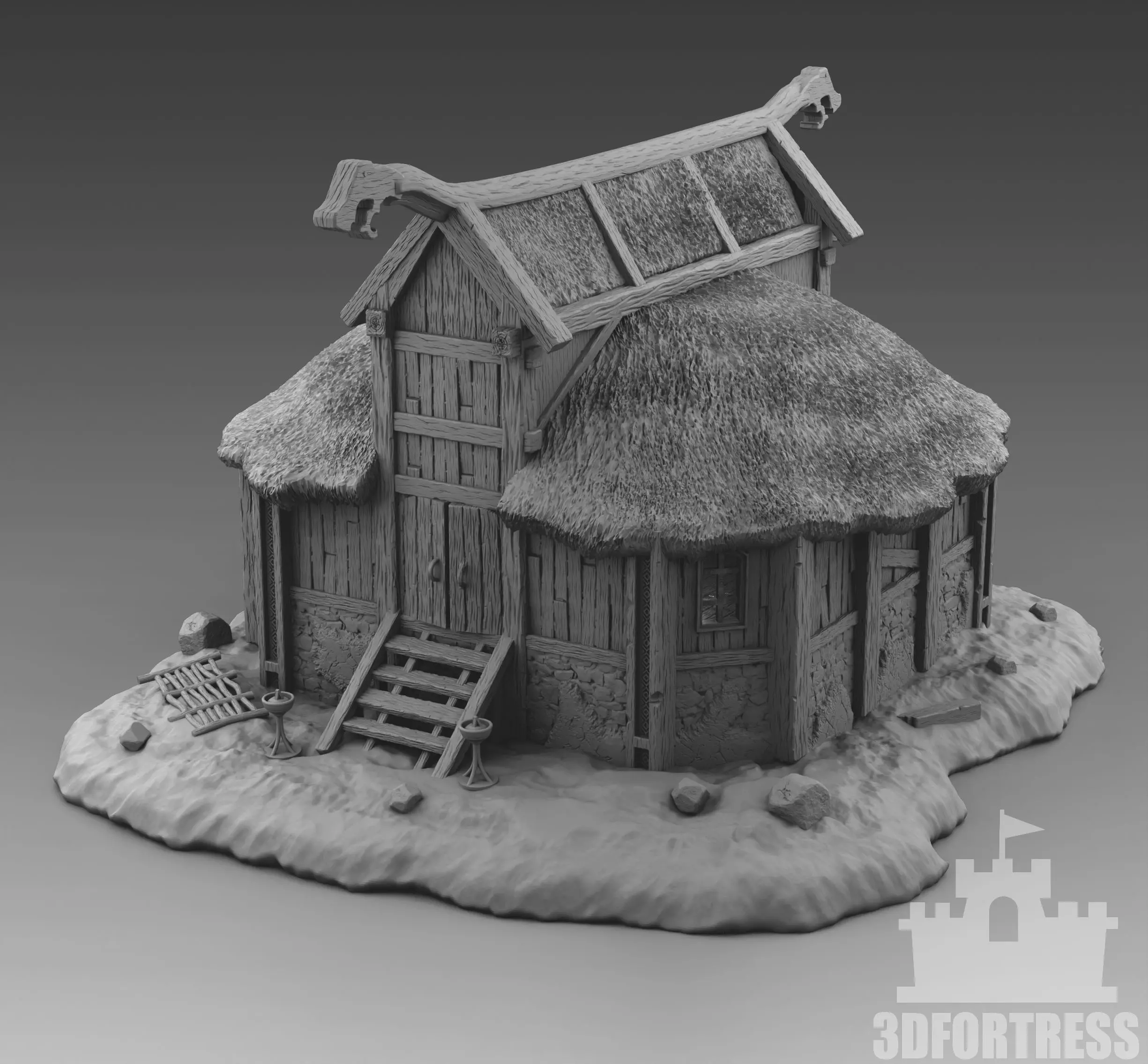 Small Viking House 3D print model_0