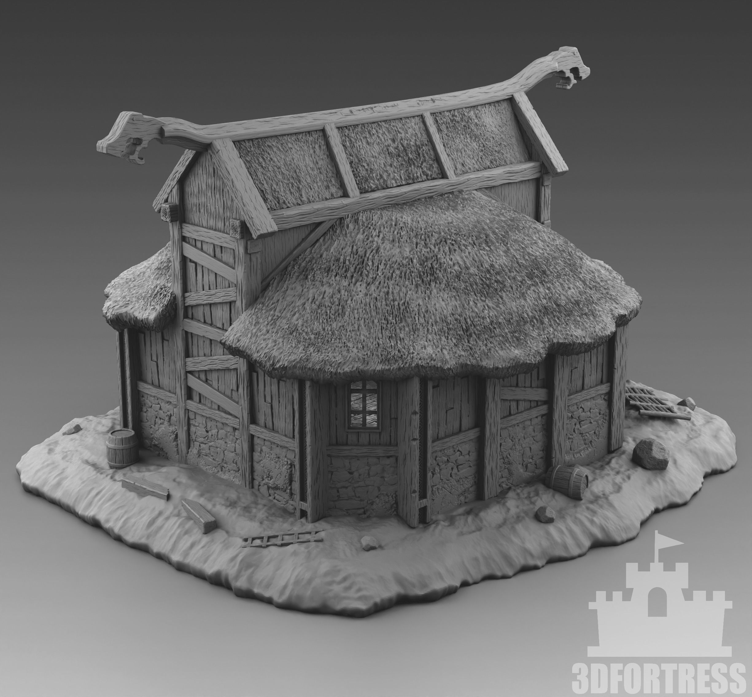 Small Viking House 3D print model_1