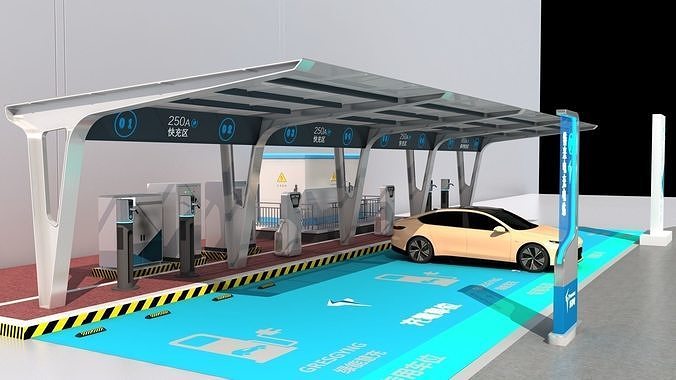 EV Charging Station 2 3D model