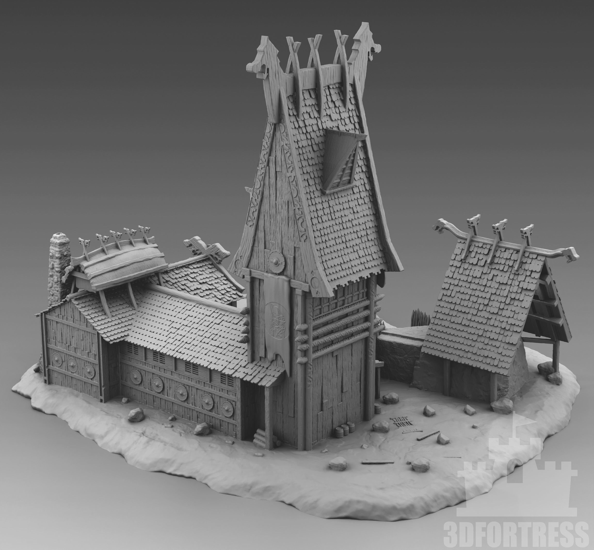 Central Viking Square 3D print model_2