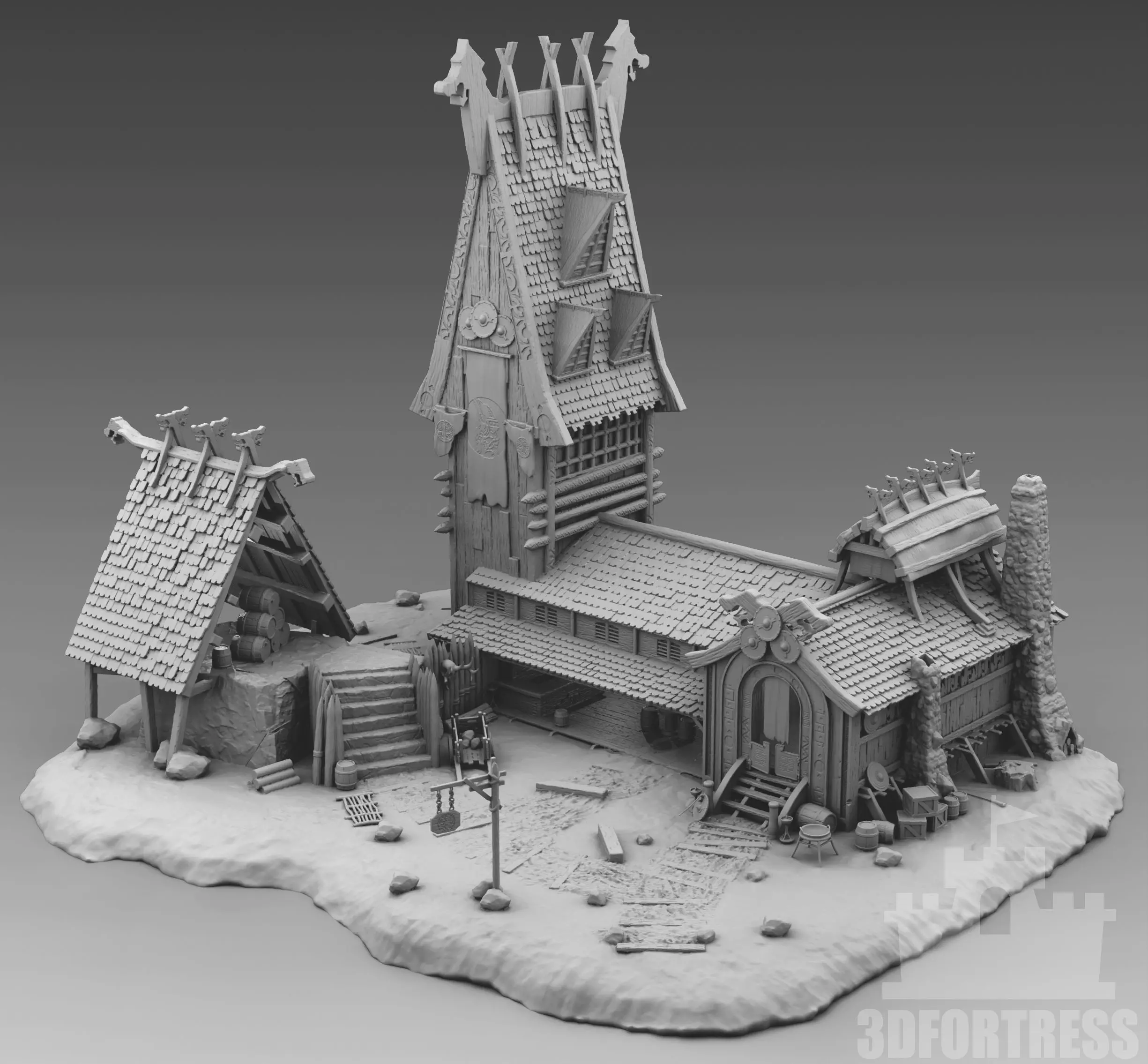 Central Viking Square 3D print model_0