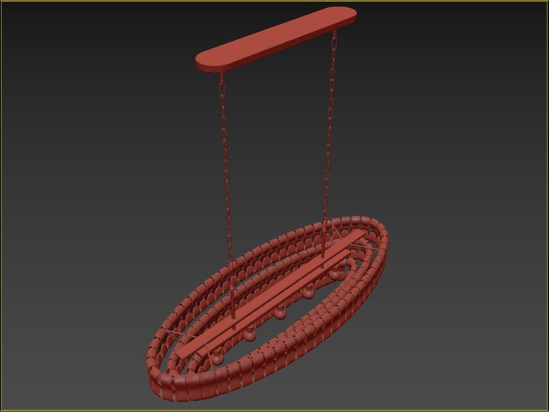 Ghiaccio Oval Chandelier Medium 3D model_12