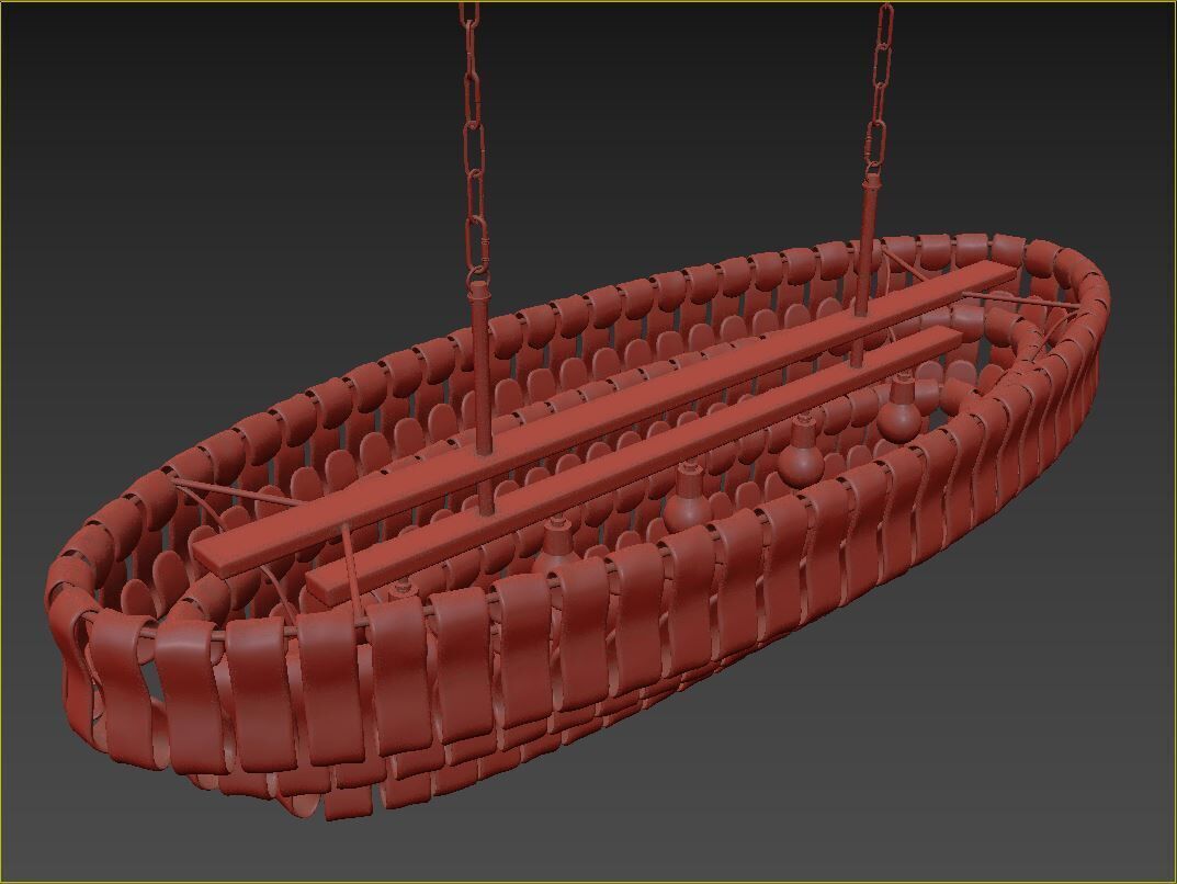 Ghiaccio Oval Chandelier Medium 3D model_8