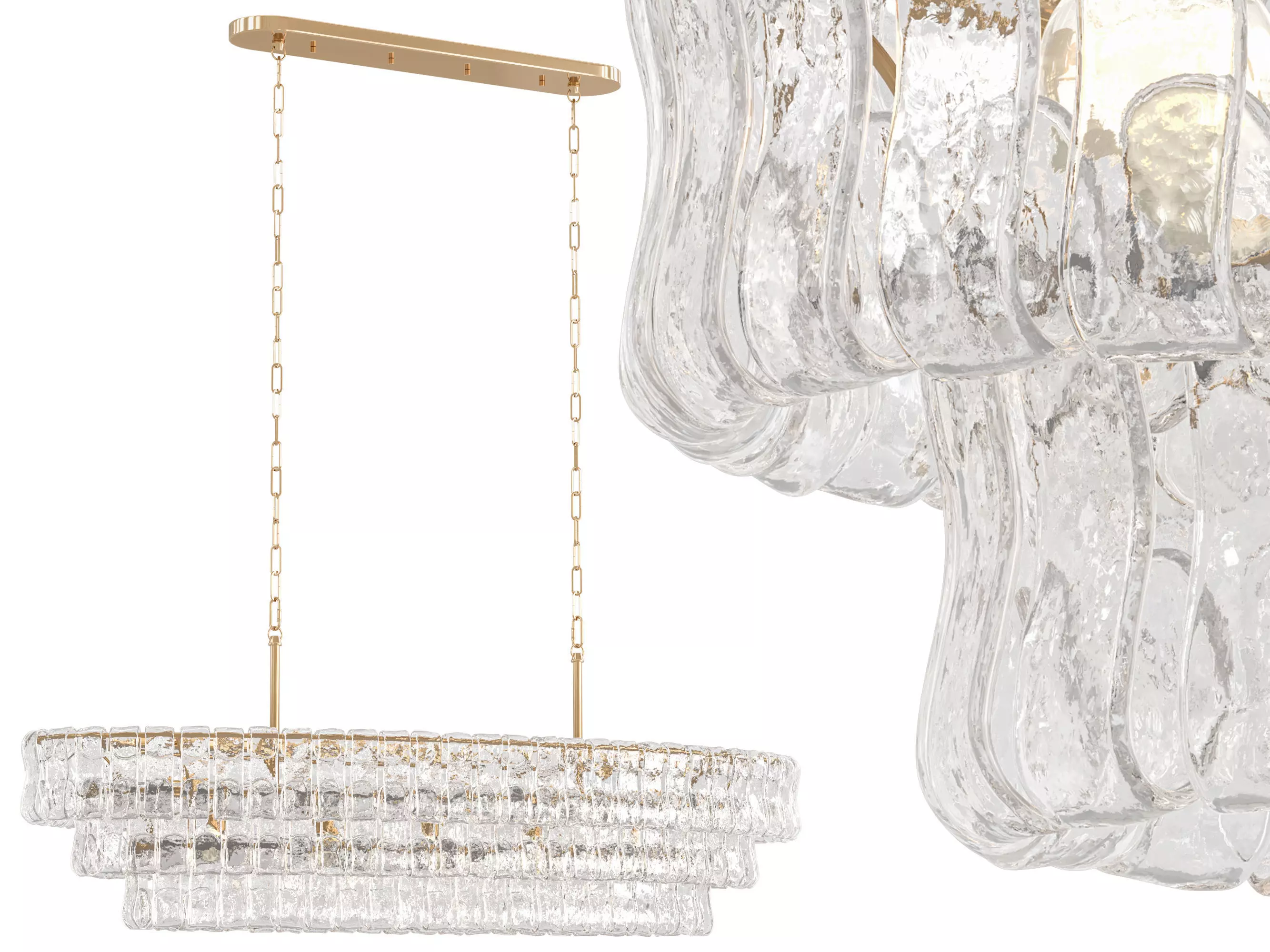 Ghiaccio Oval Chandelier Medium 3D model_0