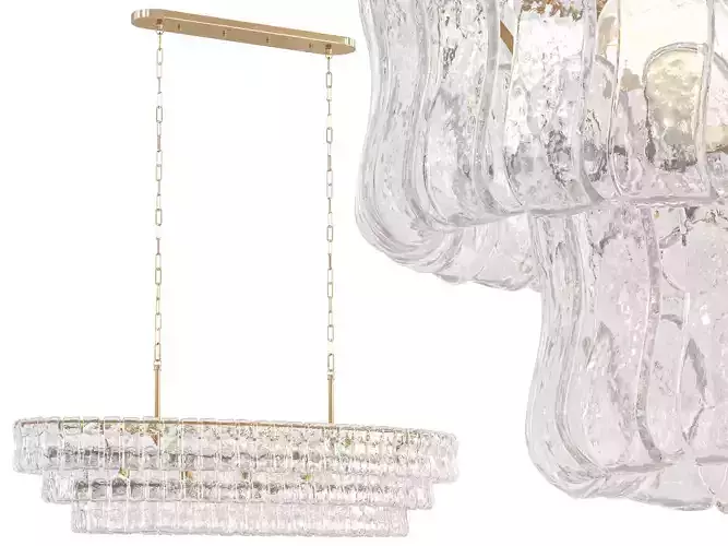 Ghiaccio Oval Chandelier Medium 3D model