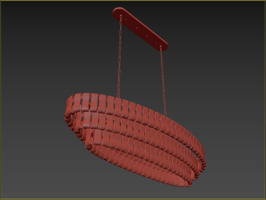 Ghiaccio Oval Chandelier Medium 3D model_6