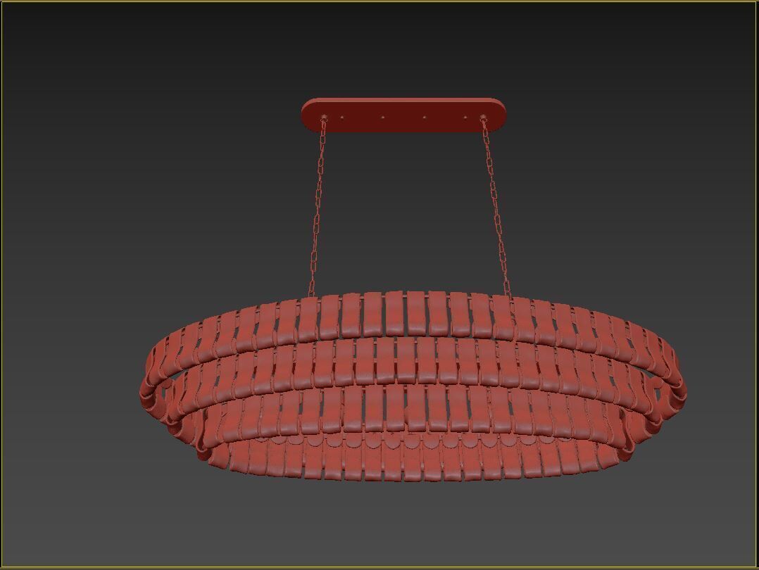 Ghiaccio Oval Chandelier Medium 3D model_7