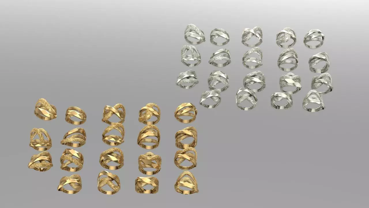 19 new Facet Fusion gold ring  3D print model_0
