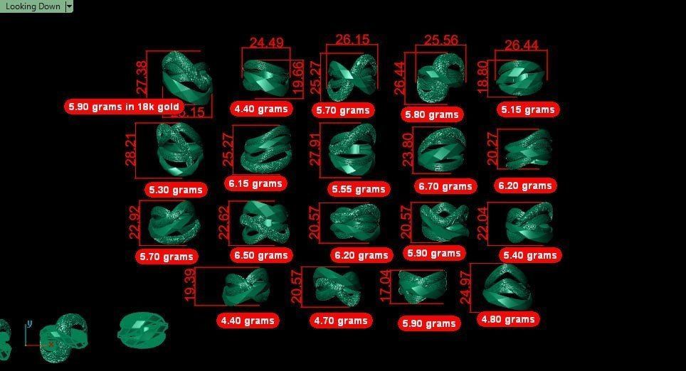 19 new Facet Fusion gold ring  3D print model_6