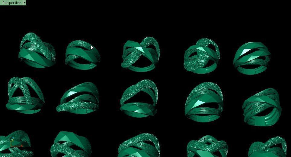 19 new Facet Fusion gold ring  3D print model_2