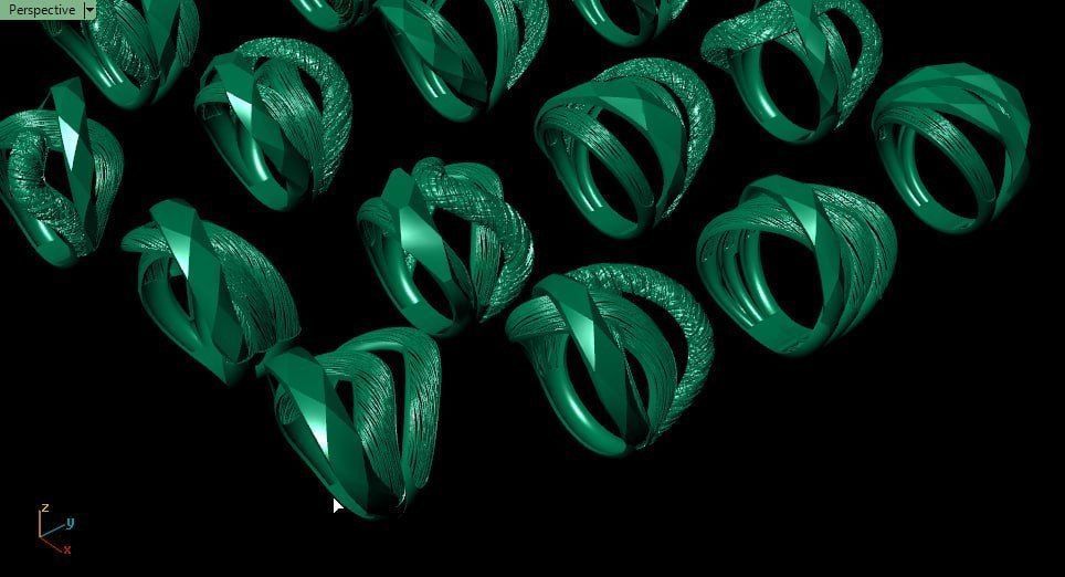 19 new Facet Fusion gold ring  3D print model_4