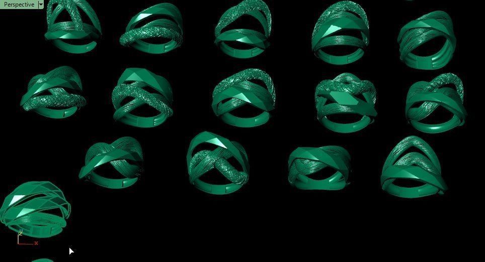 19 new Facet Fusion gold ring  3D print model_3