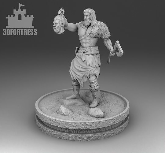 Viking with a trophy 3D print model