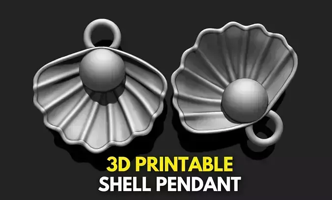 Shell Pendant - 3D STL File for 3D Printing 3D print model