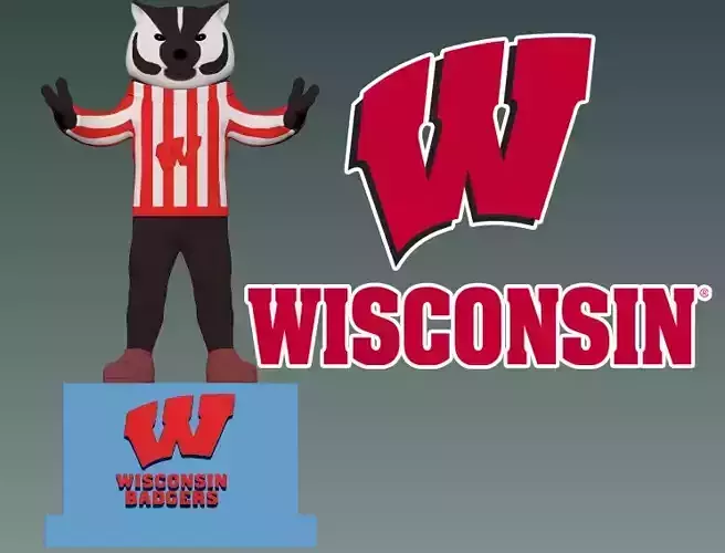 NCAA - Wisconsin Badgers football mascot statue  - IN 3D 3D print model