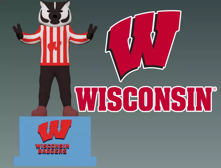 NCAA - Wisconsin Badgers football mascot statue  - IN 3D 3D print model_0