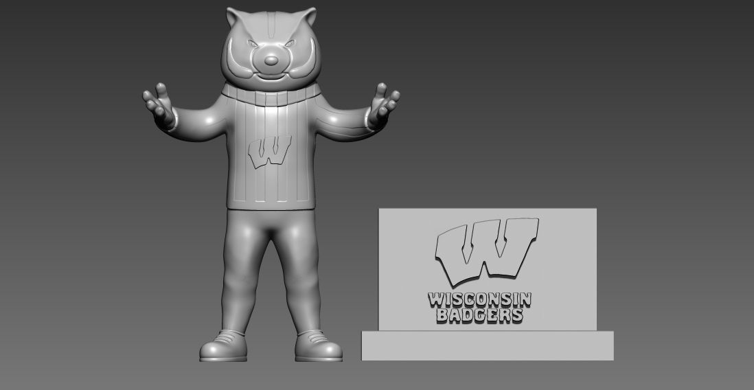 NCAA - Wisconsin Badgers football mascot statue  - IN 3D 3D print model_2