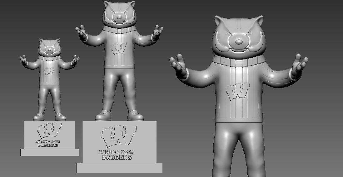 NCAA - Wisconsin Badgers football mascot statue  - IN 3D 3D print model_3