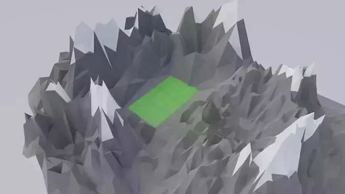 LowPoly Mountain Model for games