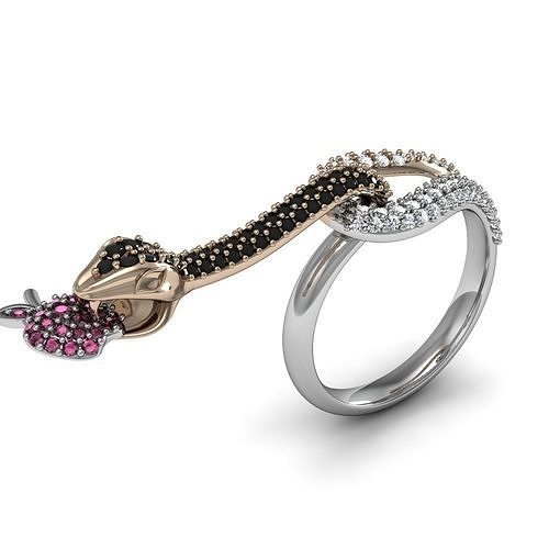 serpent snake ring ready to print 3D print model