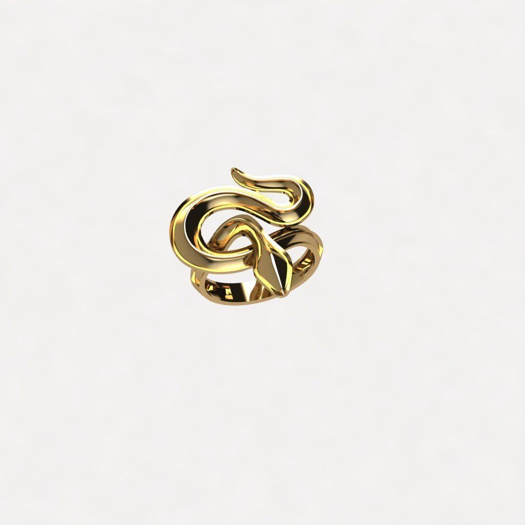 serpent snake ring ready to print 3D print model_6