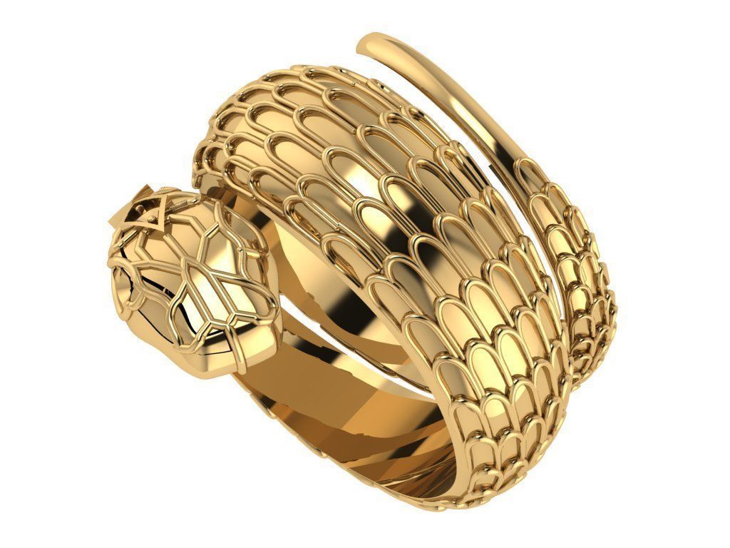 serpent snake ring ready to print 3D print model_1