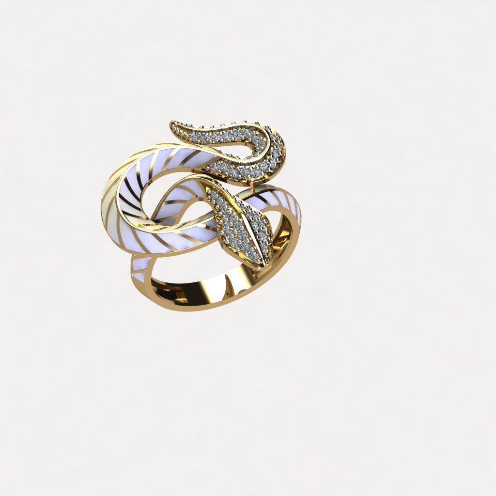 serpent snake ring ready to print 3D print model_5