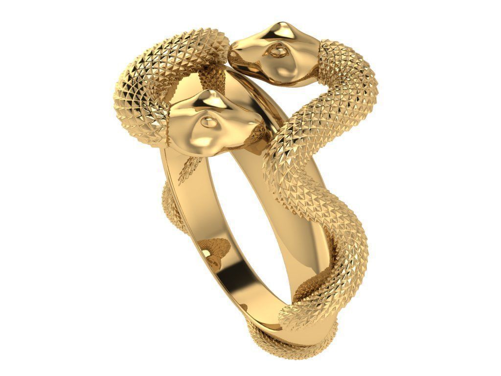 serpent snake ring ready to print 3D print model_7