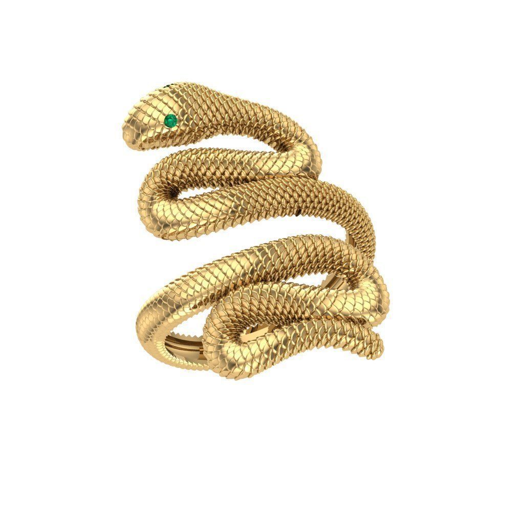 serpent snake ring ready to print 3D print model_2