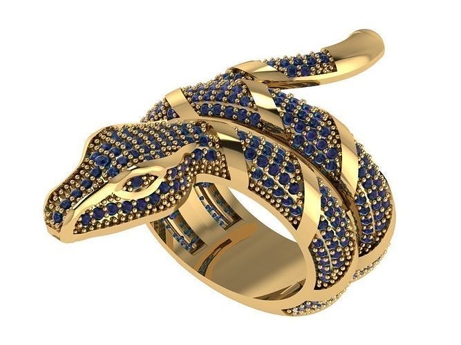 serpent snake ring ready to print 3D print model