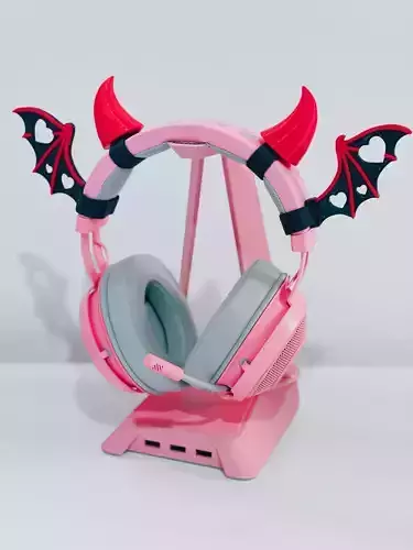 Bundle Devil Horns and Wings for Headset - Headphone Attachment