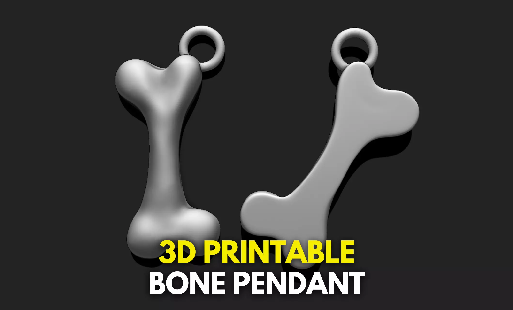 Bone Pendant - 3D STL File for 3D Printing 3D print model