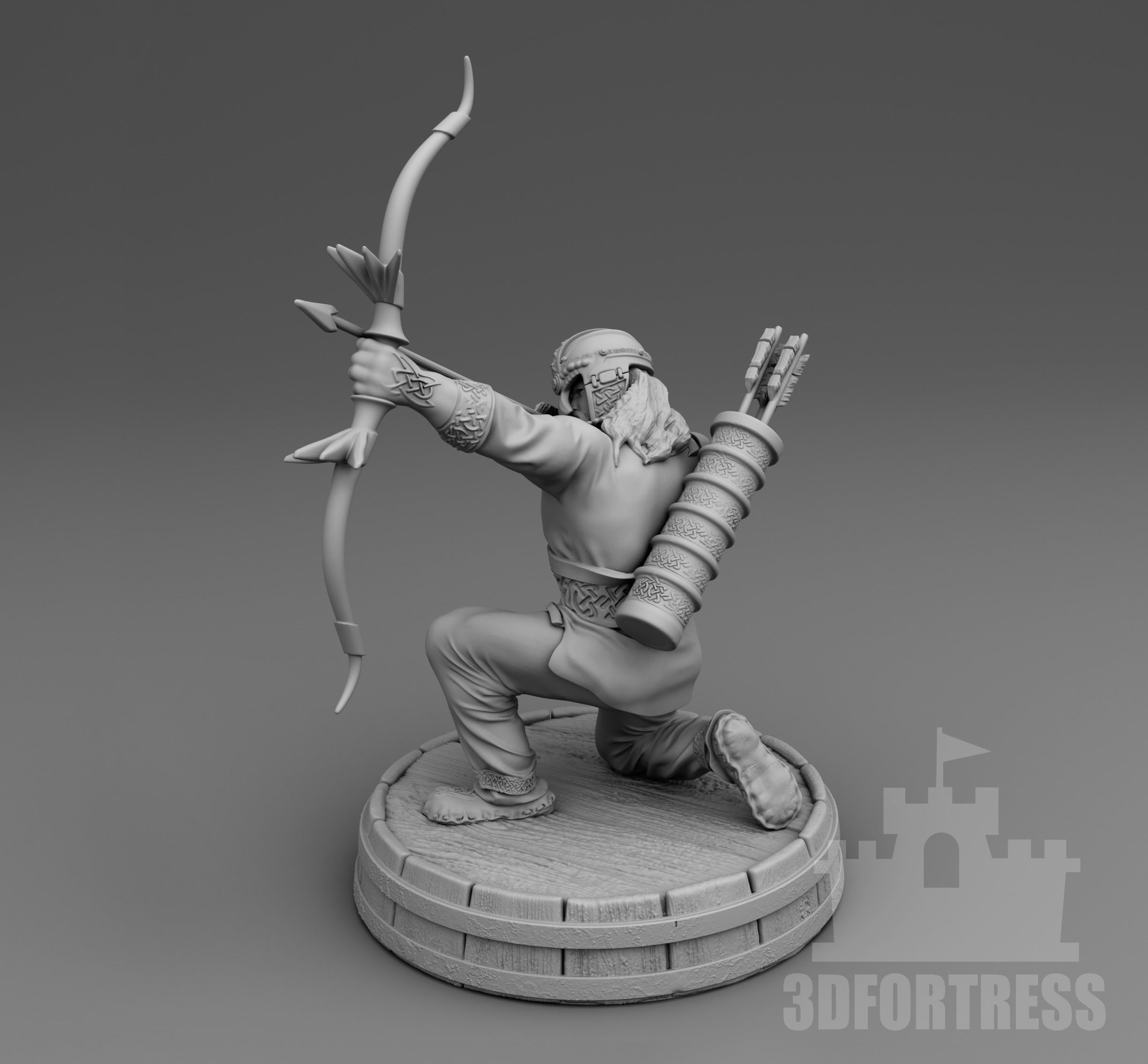 Viking archer - sit 3D print model_2